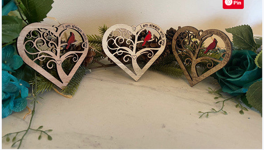 Handcrafted Cardinal Ornament Rustic Christmas Tree Decoration