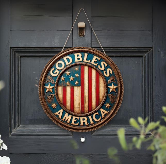 Patriotic Door Hanger – Handmade Americana Decor