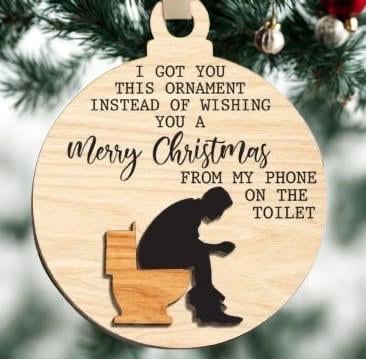 Funny Christmas Ornament “Merry Christmas from the Toilet”